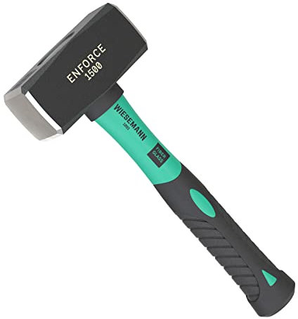 Fäustel 1500 Gramm mit 2K Fiberglasstiel aus der ENFORCE Serie von WIESEMANN 1893 I Hammer Kopf geschmiedet & induktiv gehärtet I 80553