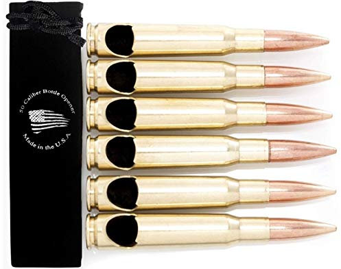 50 Gauge Genuine BMG Bullet Bottle Opener - Pack of 6 - Made in The USA