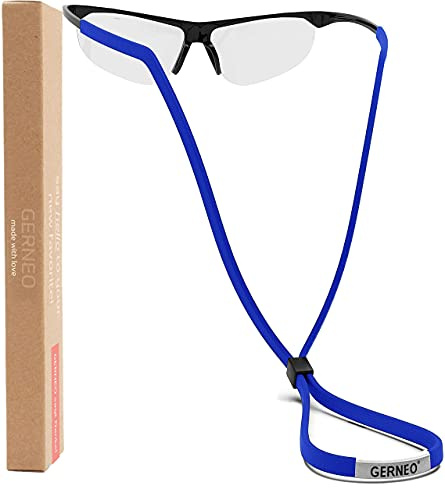 GERNEO® – Originale – affidabile fascia per occhiali sportivi in tessuto – impermeabile & tenuta stabile per occhiali sportivi, occhiali da sole e occhiali da lettura blu reale (1x)
