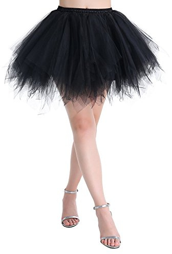 Karneval Damen 80er Puffy Tüllrock Tütü Röcke Tüll Petticoat(MEHRWEG)