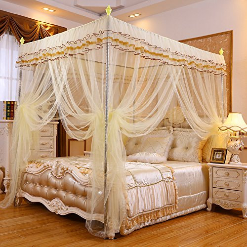 Romantische prinzessin spitze baldachin Moskitonetz zum aufhängen, Französische Twin voll queen kingsize-bett Prinzessin betthimmel Verhindern, dass fehler in-Beige 120x200cm(47x79inch)
