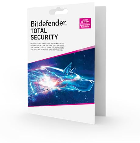 Bitdefender Total Security 2026 | 10 Device | 1 year Subscription | PC/Mac/iOS/Android | Activation Code by Post