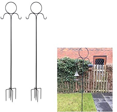 Dipamkar 220cm Set of 2 Bird Feeders Hanging Station Stand, Bird Feeder Poles Hanger, Heavy Duty Shepherd Hook for Garden Lanterns Light Wild Bird Feeder