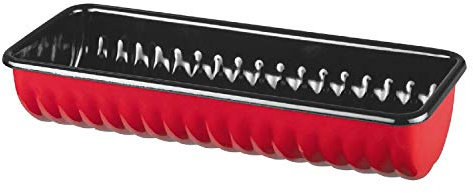 Riess, 0637-020, Rehrückenform, CLASSIC - COLOR ROT, 30 x 10 cm, Höhe 6.7 cm, Inhalt 1.1 Liter, Emaille, rot/schwarz