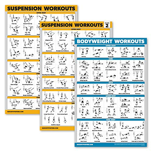 Palace Learning Übungsposter mit Übungen, Volumen 1 & 2 + Bodyweight-Übungen, 3 Stück (laminiert, 45,7 x 68,6 cm)