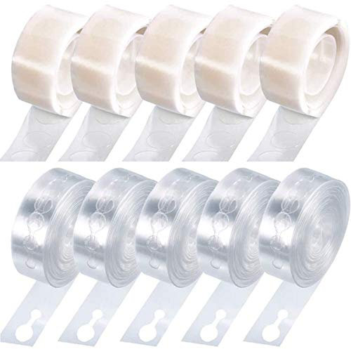 Ghirlanda Arco Nastro di Palloncini, Kit 10 Strisce 50 metri per Palloncini, 5 con Adesivo e 5 con Fori per Decorazioni e Addobbi Compleanno Matrimonio Battesimo Party Laurea