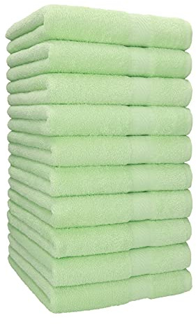 Betz Handtuch 10er Pack Handtücher Set Palermo Größe 50x100 cm 100% Baumwolle - gut trocknend, leichte Qualität - ideal für Sport, Strand, Reisen Farbe grün