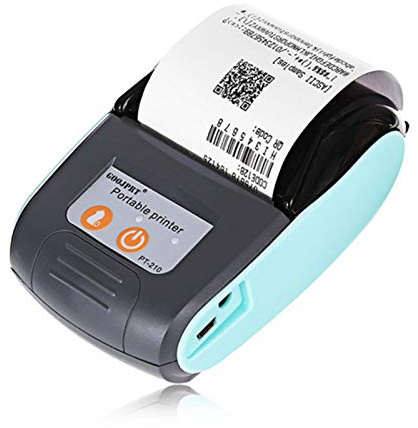 QOTSTEOS Mini imprimante Thermique Bluetooth, 58 mm Wireless USB POS Receipt Machine, Imprimante Thermique Portable, Compatible Android/IO-S et/Windows, pour Studio/Notes/reçus/étiquettes