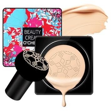 O'CHEAL Champignon BB Crème Fond de Teint Coussin d'Air pour le Maquillage du Visage - Correcteur Compact Couleurs Naturelles