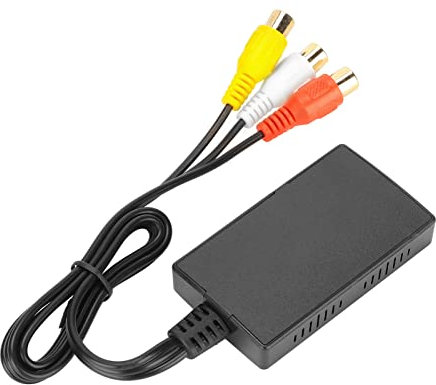Dpofirs Convertidor RCA a HDMI, Adaptador Compuesto a HDMI Compatible con 1080P PAL/NTSC, Convertidor HDMI para PS One, PS2, PS3, STB, VHS, VCR, Proyector de Reproductores de DVD
