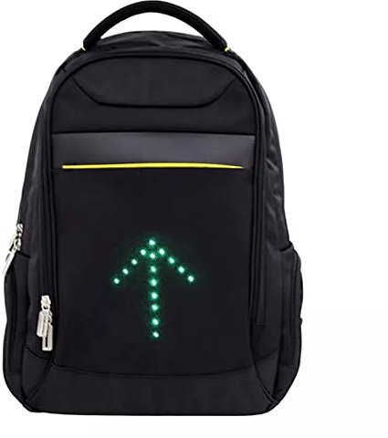 LEDWARNING Sac à Dos 20L NOIR à 48 LEDS pour Signalisation de Direction pour Vélo et Trottinette. Télécommande et USB Rechargeable. Vendeur français et stock en France