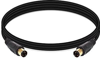 XMSJSIY S-Videokabel, Mini-Din 4-Pin-SVideo-Stecker auf Stecker, vergoldet, Verlängerungs-Adapterkabel für TV/HDTV/DVD/VCR/Camcorder (1 m)