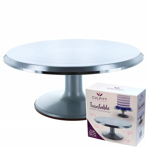Culpitt 12 (30.5cm) Aluminium Cake Decorating Turntable | Smooth-Rotating Stainless Steel Bearings, Circular Centring Markings, Ideal For Icing & Piping