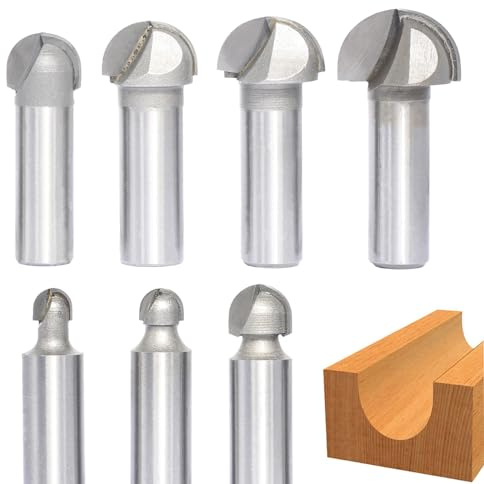 Akylin 7pcs Core Box Router Bits Set 1/2 Inch Shank,Cove Box Bits