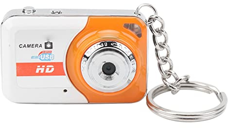 Camcorer für Vlogging, HD-Videokamera, Kleine Daumenkamera mit Schlüsselanhänger und Bewegungserkennungsfunktion Als für Kinder (Orange)