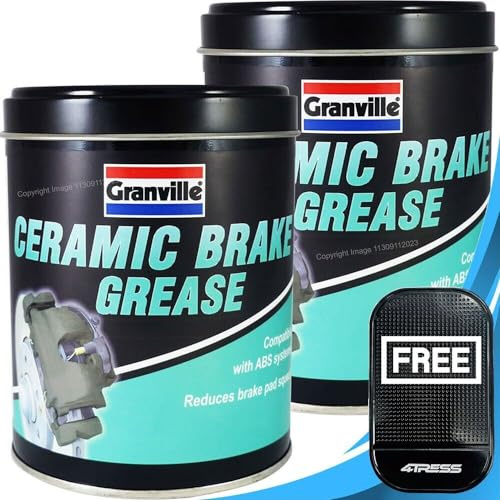 Granville 2 x 500g Ceramic Brake Grease Compatible with ABS System, Reduces Brake Pad Squeal with 4Tress Non Slip Car Dash Mat (4T-GV-0841A)