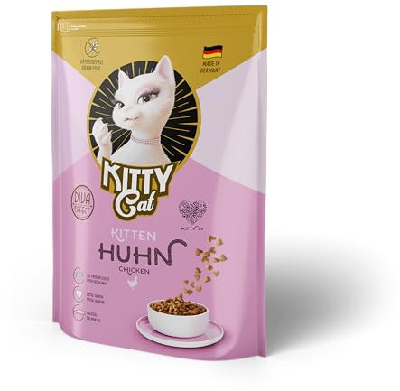 KITTY Cat Huhn Kitten, 5 x 800 g, Trockenfutter mit hohem Fleischanteil für Junior Katzen, getreidefreies Katzenfutter mit Taurin und Lachsöl, Made in Germany