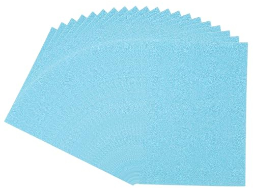 PATIKIL 11.7x8.3 Glitzer-Karton, 20 Blatt A4 Glänzendes Dickes Glitzerpapier ohne Abfall für Scrapbooking, Kartengestaltung, DIY-Projekte, Partydekorationen, Hellblau