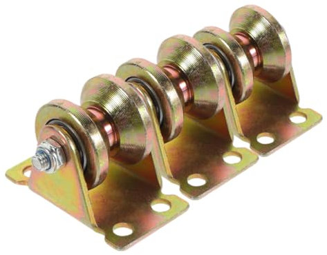 ULTECHNOVO 3pcs V-shaped Bracket Pulley System 32mm Heavy Duty Wire Rope Pulley Ball Bearings Sturdy Steel Cable Guide Wheel for Garage Door and Traction Applications