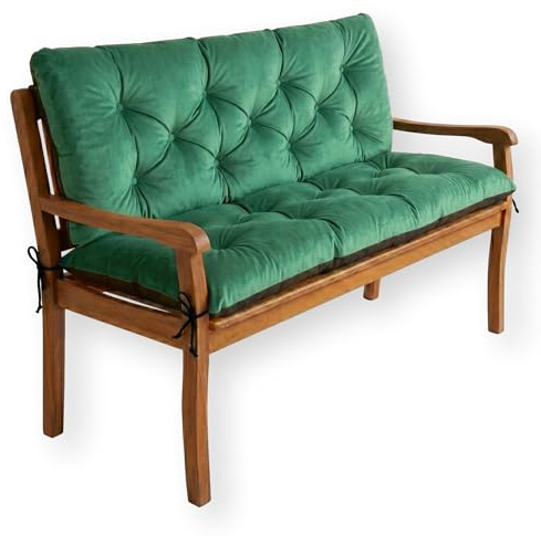 4L Textil Cojín para Banco Exterior – Cojines Banco Exterior Jardín, Cojín Banco Jardín Exterior para Terraza, Balcón y Acolchado para Columpio de Jardín(150x50x50 cm, Verde)