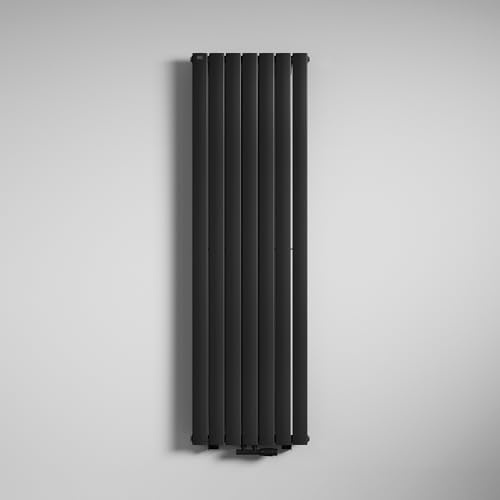 Mai & Mai Radiateur Vertical à Eau Chaude Mural 180x54cm Gris Noir | Fabriqué en Acier, Compatible avec Chauffage Central, Pour Salle de Bain