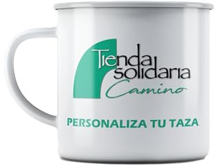 Taza Metálica Personalizada para Camping con Foto y Texto | Taza de Metal Vintage 12 oz para Café | Taza Metálica Personalizada, Apta Lavavajillas | Compra Solidaria