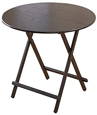 Runder klappbarer Gartentisch aus Holz, klein, 80 x 74 cm, Dunkelbraun