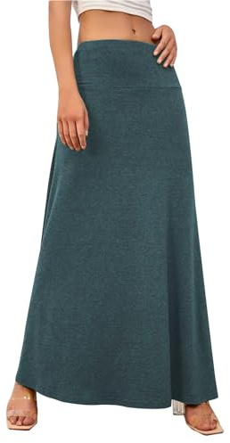 Adigaber Femmes Bohème Jupes élastique Maxi Jupes Taille Haute Longues Tube Yoga Jupe