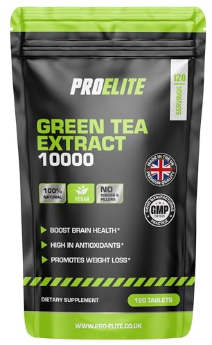 Green Tea Extract 10,000mg of Antioxidant 120 Tablet | 95% Polyphenols (297mg per Tablet) | (4 Months Supply) | Resealable and Recyclable Pouch | Vegan & Vegetarian | by PROELITE
