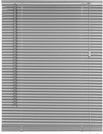 REHAN & CO Custom Made to Measure PVC Venetian Blinds 25mm Thin Slats Shutter Blinds Window Treatments Child Safe Home Office Kitchen Window Blinds (Grey, 180W x 150H cm)