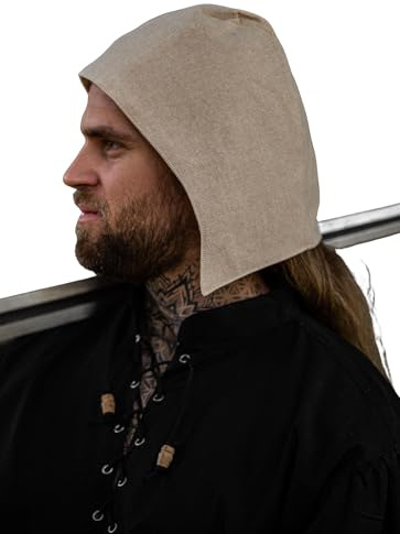 Leonardo Carbone® Herren Kopfbedeckung Haube Roger | Mittelalterlicher Stil | Schutz Vor Wind | Karneval, Halloween, Cosplay, LARP, Hut, Mütze, Accessoire | 100% Baumwolle