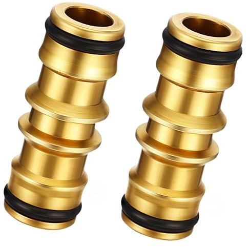 Messing Schlauchverbinder, Gartenschlauch Schlauchverlängerung Stecker, Gartenschlauch Verbinder,verwendet zum Anschluss von Schläuchen und Gartenbewässerung (2-teilig)