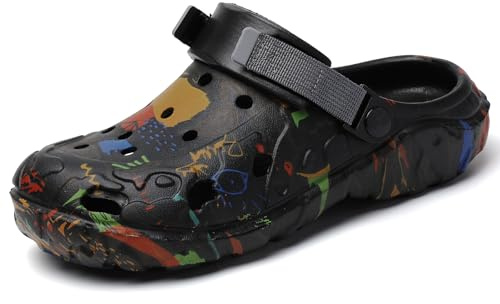 Sabots Hommes Respirants Antidérapants pour Le Jardin | Sandales Légères à Motifs pour Plage, Piscine et Randonnées d'Été | Chaussures Confortables Taille EU 35-47