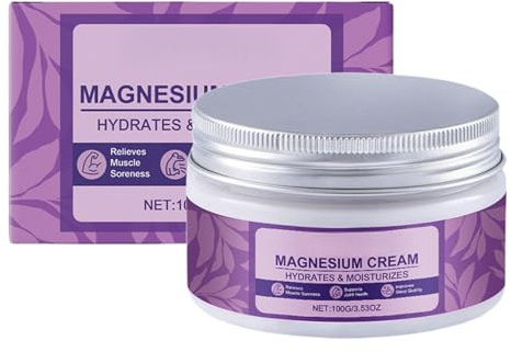 Crema Dormire Magnesio, 100g Balsamo per Piedi Magnesio Dormire, Crema Naturale Magnesios per Gambe Senza Riposo, Creme Burro Dormires Lenitive Magnesios Muscles Reliefs, per Bambini e Adulti
