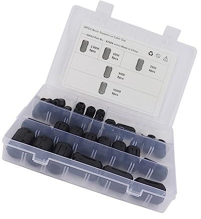 SHINEOFI Filtro Antirumore Anello di Cordone Nucleo di Ferrite Rimovibile 36 Pezzi Clip in Plastica per Cavi Alimentazione USB Mouse Tastiera Cuffie Uso Domestico e Ufficio
