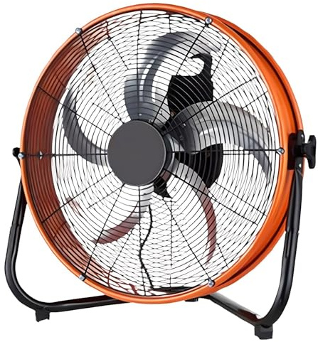 Industrial Drum Fan,160W/180W High Velocity Floor Fan with 4 Speed &130° Adjustable Tilt,Heavy Duty Metal Air Circulator,Commercial Outdoor Standing Fans,for Warehouse, Workshop, Factory(20in)