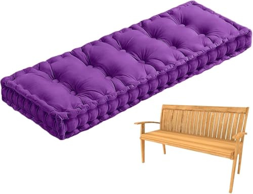 Yekuhe Cojín para Banco de Interior 1/2/3 plazas, 8cm Cojín de Suelo Acolchado, Cojines para Palets, Banco, Silla y Suelo, Asiento Cómodo Decorativo para Interior y Exterior(Violeta,140x60cm)