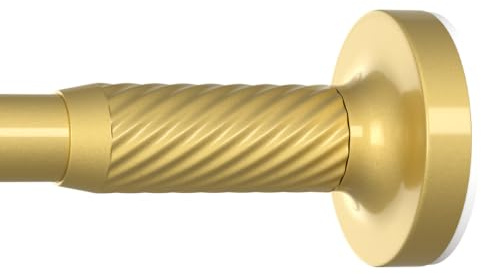 AIZESI Gardinenstange ohne Bohren, 100-230cm Ø25mm Teleskopstange, Golden | Verstellbare Klemmstange – werkzeuglose Montage, starker Halt, rostfrei, für Fenster, Dusche & Balkon