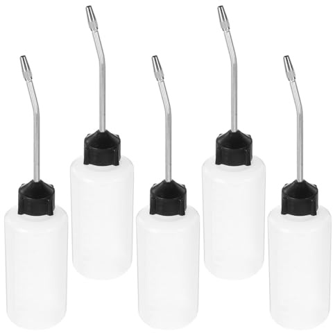 NOLITOY 5 Pezzi Bottiglie Dosatore Olio per Macchina da Cucire Contenitori Plastica con Beccuccio Puntato per Lubrificazione Precisa Sprechi per Riparazioni e Cura Macchine da Cucire
