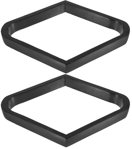 SHERCHPRY 2Pcs Solid Wood Rhombus Billiard Rack for Pool Balls, Wooden 9-Ball Pool Table Accessory, Black Triangle Frame for Home Billiards Recreation