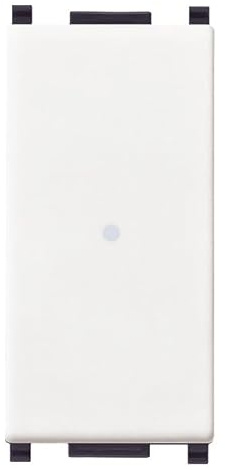 Vimar 14108 Plana Pulsante 1M, 1 polo NO 10A, assiale illuminabile, bianco