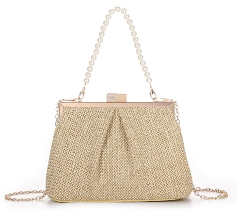 Syrads Sacs à BandoulièRe en Paille pour Femmes Porte Monnaie Tendance Sac à MainPochette La Plage D'éTé