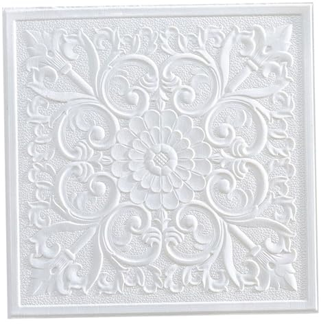 Pannelli per controsoffitto in schiuma da 16 pezzi, 14x14 pollici Piastrelle per controsoffitto a goccia con design floreale impermeabile Pannelli decorativi per soffitti a staccare e incollare pe