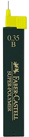 FABER-CASTELL 120301 - Feinmine Super Polymer, 0,35 mm, Härtegrad B, 12 Stück