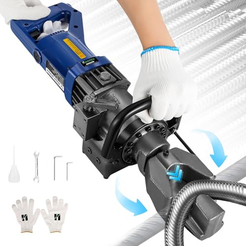 Huanyu Elektrische Hydraulik Biegemaschine, 900W, für 4–16mm, 0–130°(RB-16) | Biegen in 5er-Schritten, einstellbarer Winkel, Tragbare Betonstahlbiegemaschine für Baustahl Stabstahl