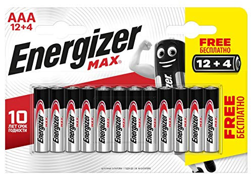 Energizer MAX + POWERSEAL TECHNOLOGY AAA Batteries, 12+4 (16) pack , chrome/E300125703