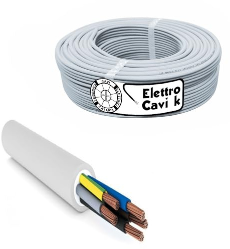 ELETTROCAVI K - CAVO ELETTRICO FG16OR16 5G4 mm² IN DOPPIA GUAINA PER USO ESTERNO E INTERNO PENTAPOLARE 5 POLI CPR 0,6/1 kV IEMMEQU PROFESSIONALE MADE IN ITALY 10 METRI