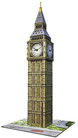 Ravensburger 3D Puzzle Bauwerke Big Ben Mit Uhr, Night Edition, Kinderpuzzle, Erwachsenenpuzzle, Puzzlespiel, Easy Click Technology, Inklusive Echter Uhr, 216 Teile, 12586 9