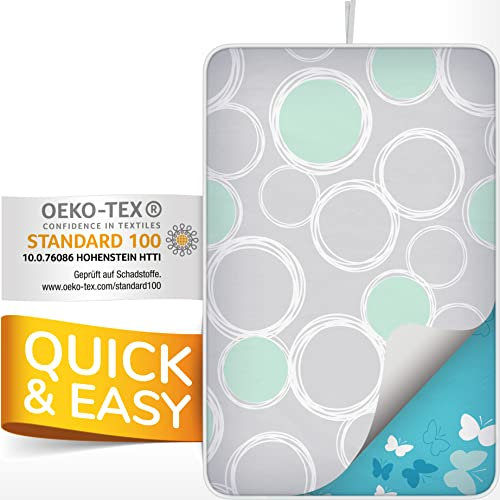 Super Soft 4-Layer Turbo Ironing Mat for Steam Irons - 100 x 65 cm (39.4 x 25.6) - Non-Slip Iron Blanket for Tables with Heat and Moisture Protection - 100% Cotton Top, Made in the EU