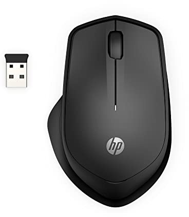 HP 280 Silent Wireless Mouse - Ergonomic, Right-Handed Design - 2.4GHz USB Wireless Connection - Multi-Surface Technology, 1600 DPI Optical Sensor - Win, Chrome, Mac OS - Up to 18-Month Battery Life